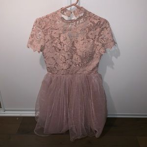 Pink Laced-Floral Dress